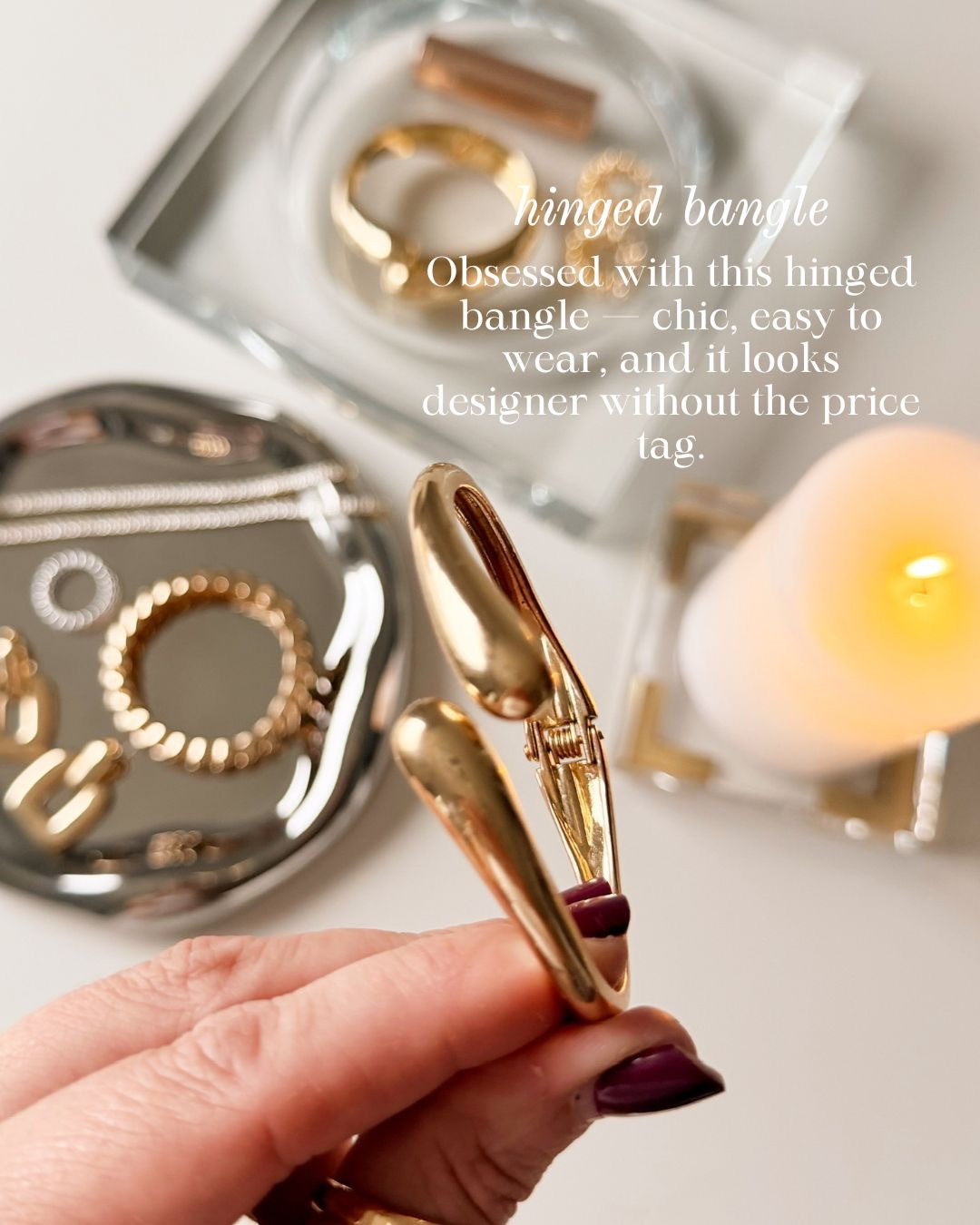 HINGED BANGLE — CHIC, EASY, ELEVATED! Obsessed with this hinged bangle — chic, easy to wear, and it looks designer without the price tag.

#Amazon #TheHillaryStyle #DesignerInspiredJewelry #ChicAccessories #EverydayElevated #GoldBangle #JewelryFavorites #AffordableStyle #GiftIdeas 

 #LTKmomlife #LTKOver40 #LTKFindsUnder50