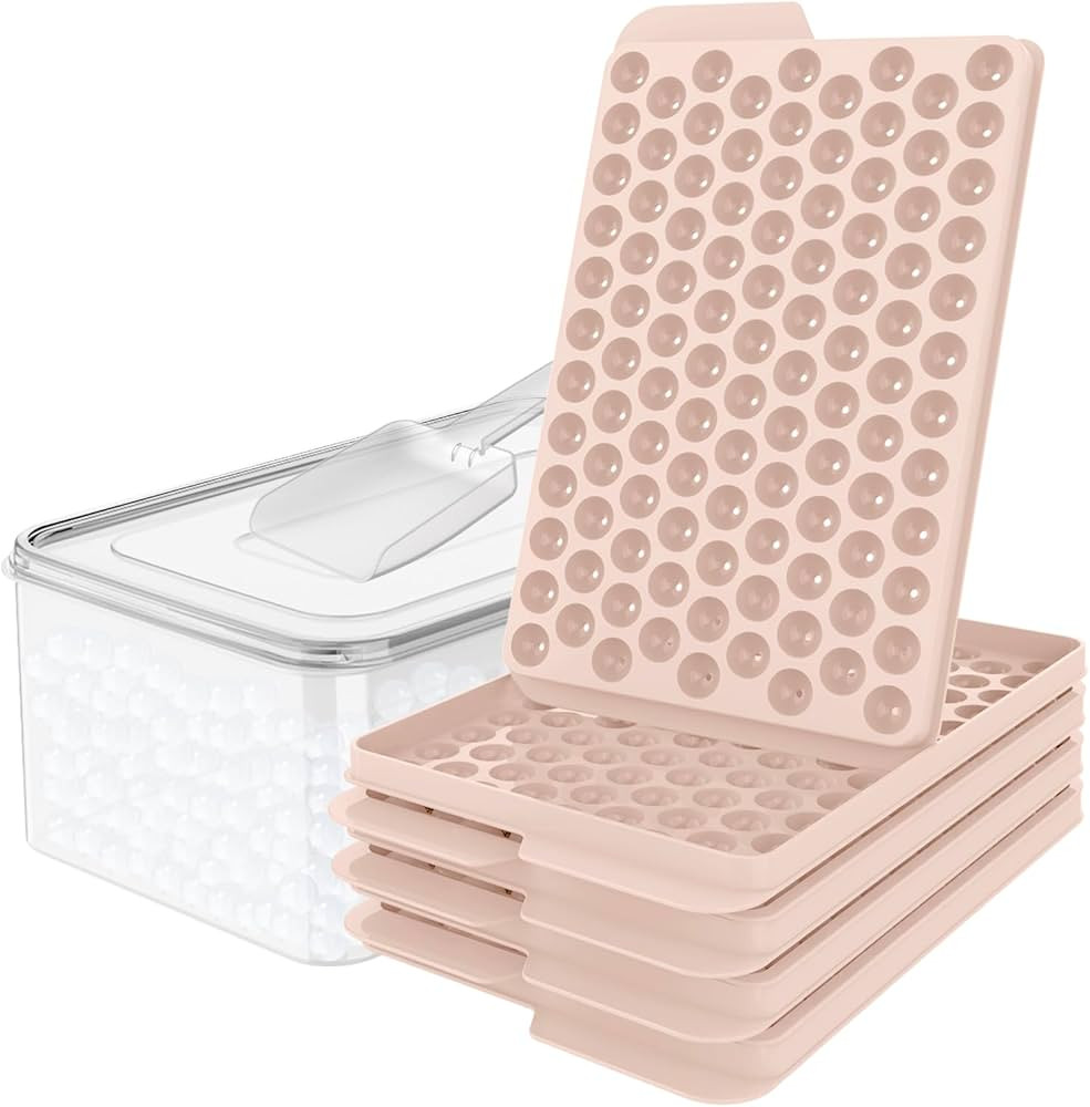 WIBIMEN Mini Ice Cube Trays, Small Tiny Round Pebble Crushed Nugget Ice Trays for Freezer with Li... | Amazon (US)