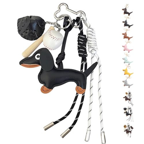 ONUNWU Leather Bag Charms, Bag Charms Y2K, Dachshund Gifts for Women, Dachshund Keychain Bag Pendant Key Chain Cute Charm Gifts (Dog-C) | Amazon (US)