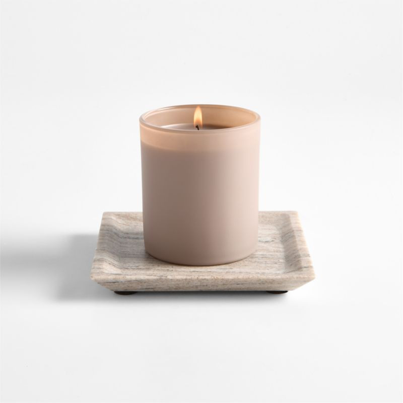 Tuscan Small Beige Marble Square Tray | Crate & Barrel | Crate & Barrel