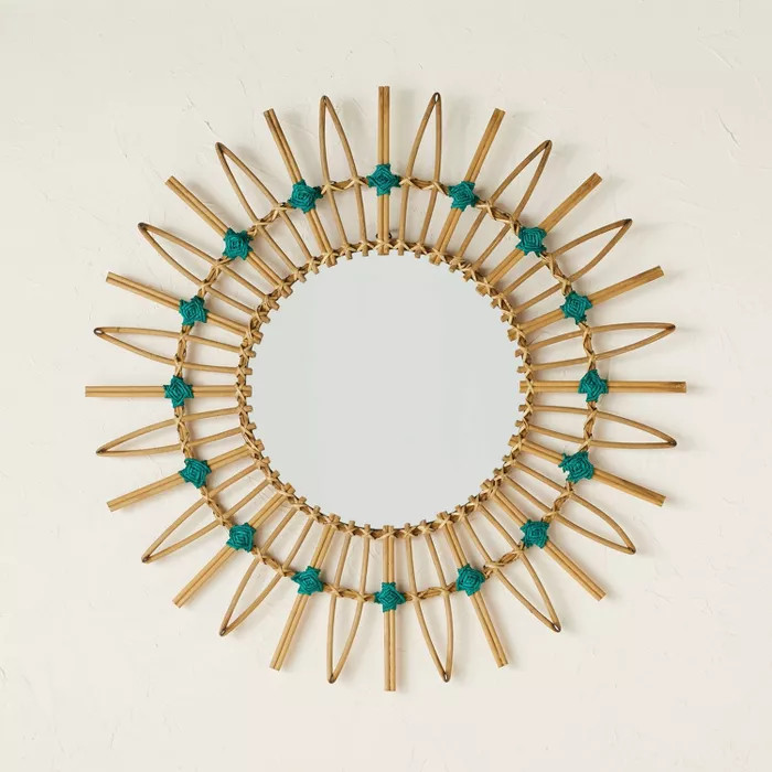30" Dia Rattan Mirror with Cotton Cord - Opalhouse™ designed with Jungalow™ | Target