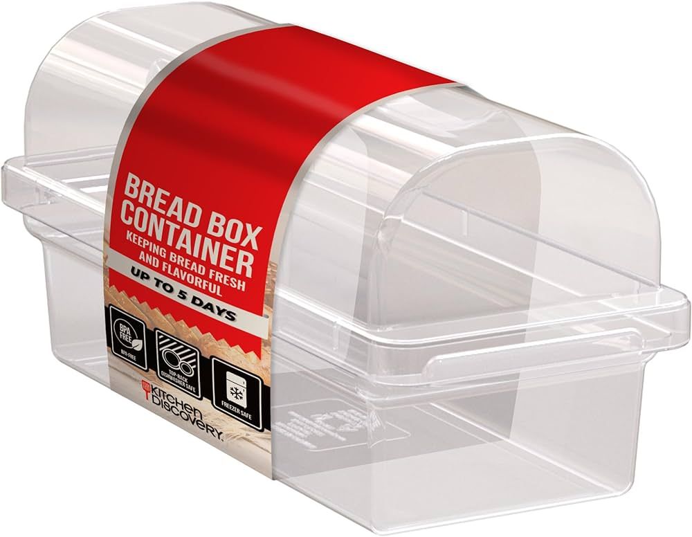 Plastic Bread Box Container - Kitchen Discovery - Bread Box Plastic Storage - Plastic Bread Holde... | Amazon (US)