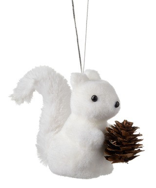 CANVAS White Collection Squirrel with Pinecone Christmas Ornament | Canadian Tire