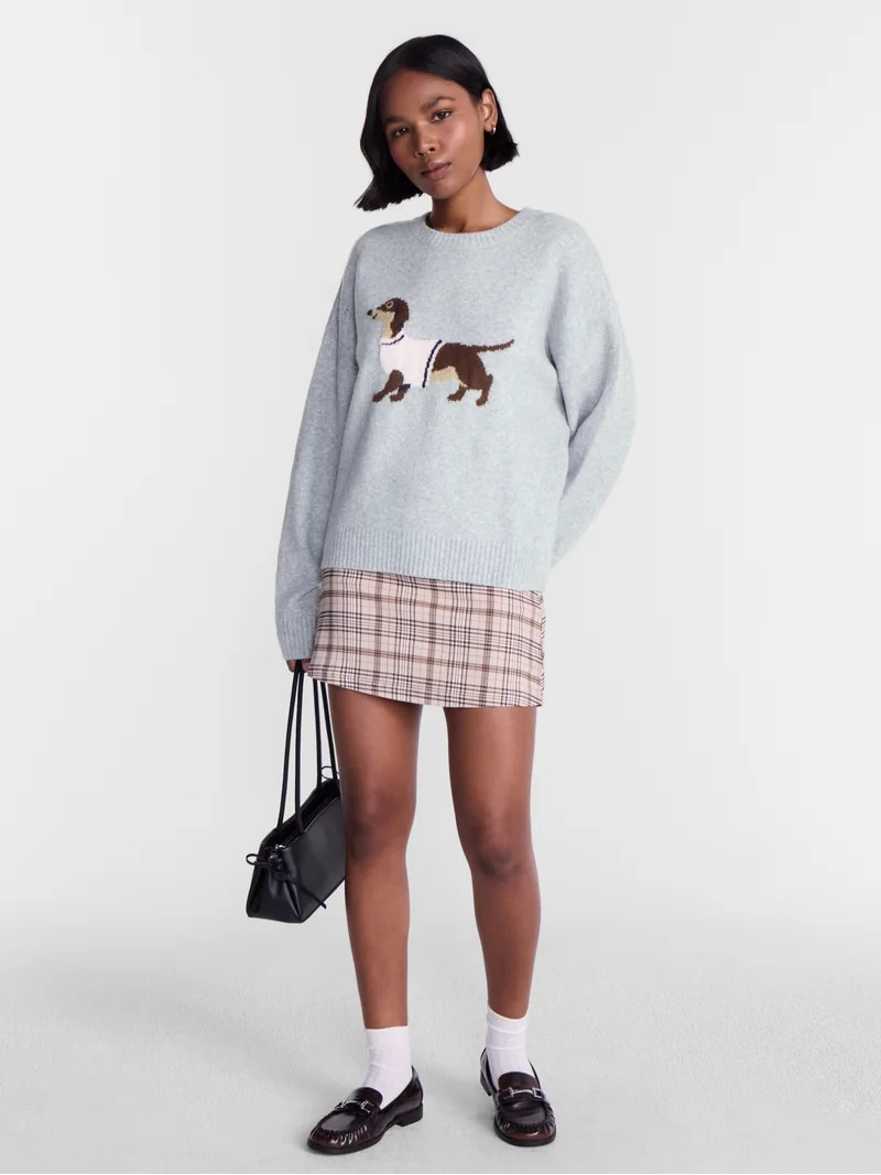 No Boundaries Motif Sweater, Lightweight, Women's and Women's Plus XXS-4X | Walmart (US)