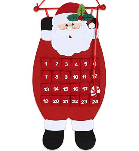 Christmas Santa Advent Calendar Countdown - 2024 Xmas Holiday Winter Party Decorations Supplies | Amazon (US)