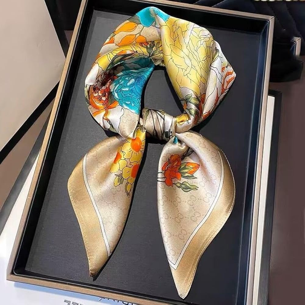 Amazon.com: Hair Bandanas Scarf For Women Lightweight Fashion Neck Silk Satin Head Scarves For Sl... | Amazon (US)