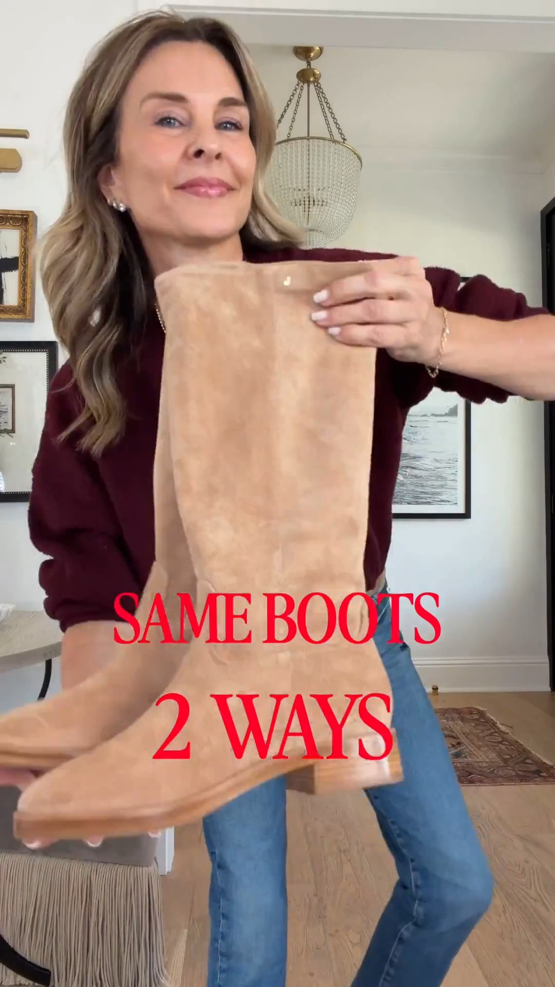 I’m 5’6
Discount code TAMMY10 sitewide! Suede boots TTS 
-burgundy sweater XS @zsupplyclothing
Pink sweater XS
Dark floral dress XS @12th Tribe
Jeans TTS