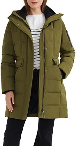 Orolay Women's Hooded Winter Down Coat Quilted Mid Length Puffer Jacket | Amazon (US)