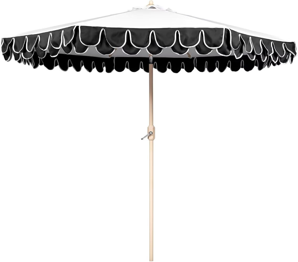 9Ft Elegant Valance Patio Umbrella, Outdoor Umbrellas for Patio with Auto-Tilt and Crank Systerm,... | Amazon (US)
