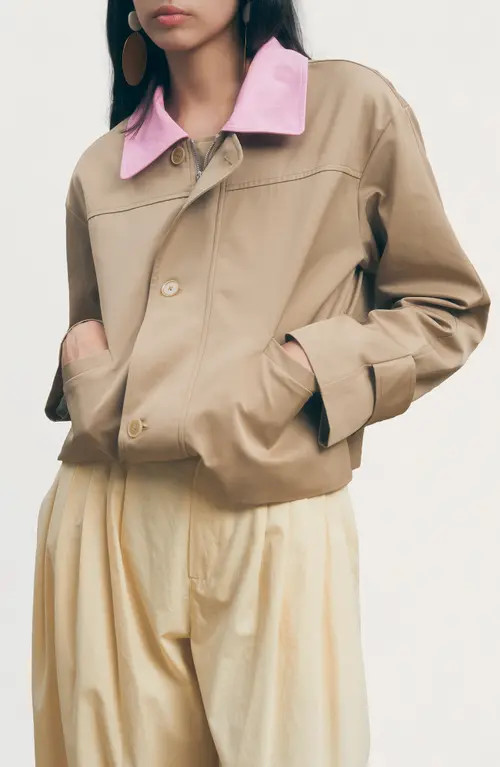 MAUDE CLUB Brooke Jacket in Tan Pink at Nordstrom, Size Large | Nordstrom