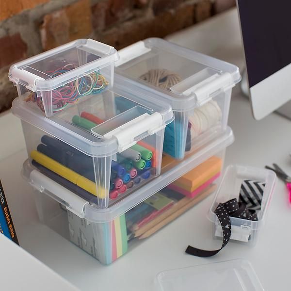 Translucent Small SmartStore Tote & Inserts | The Container Store