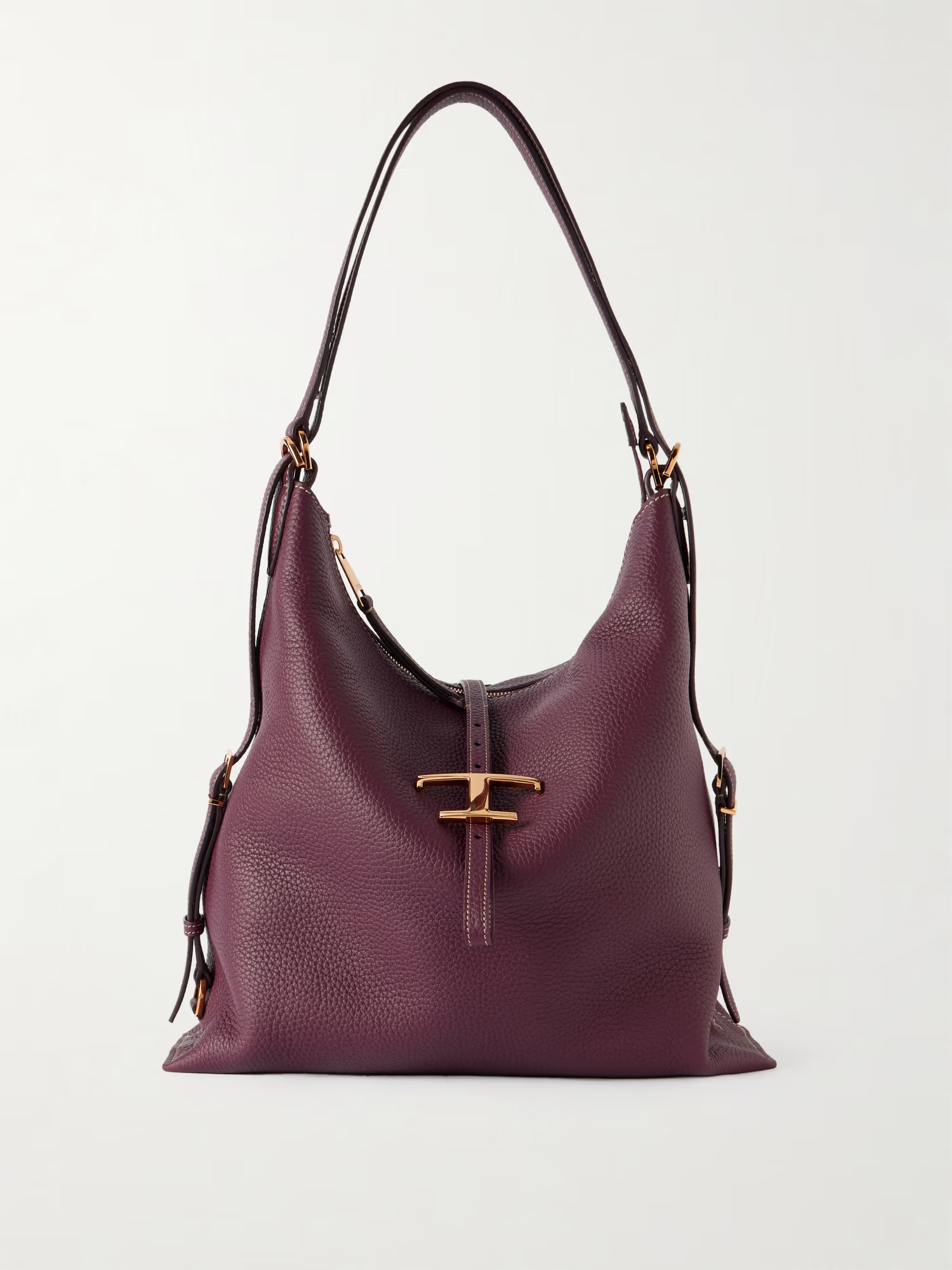 Textured-leather shoulder - burgundy - One Size | NET-A-PORTER (US)