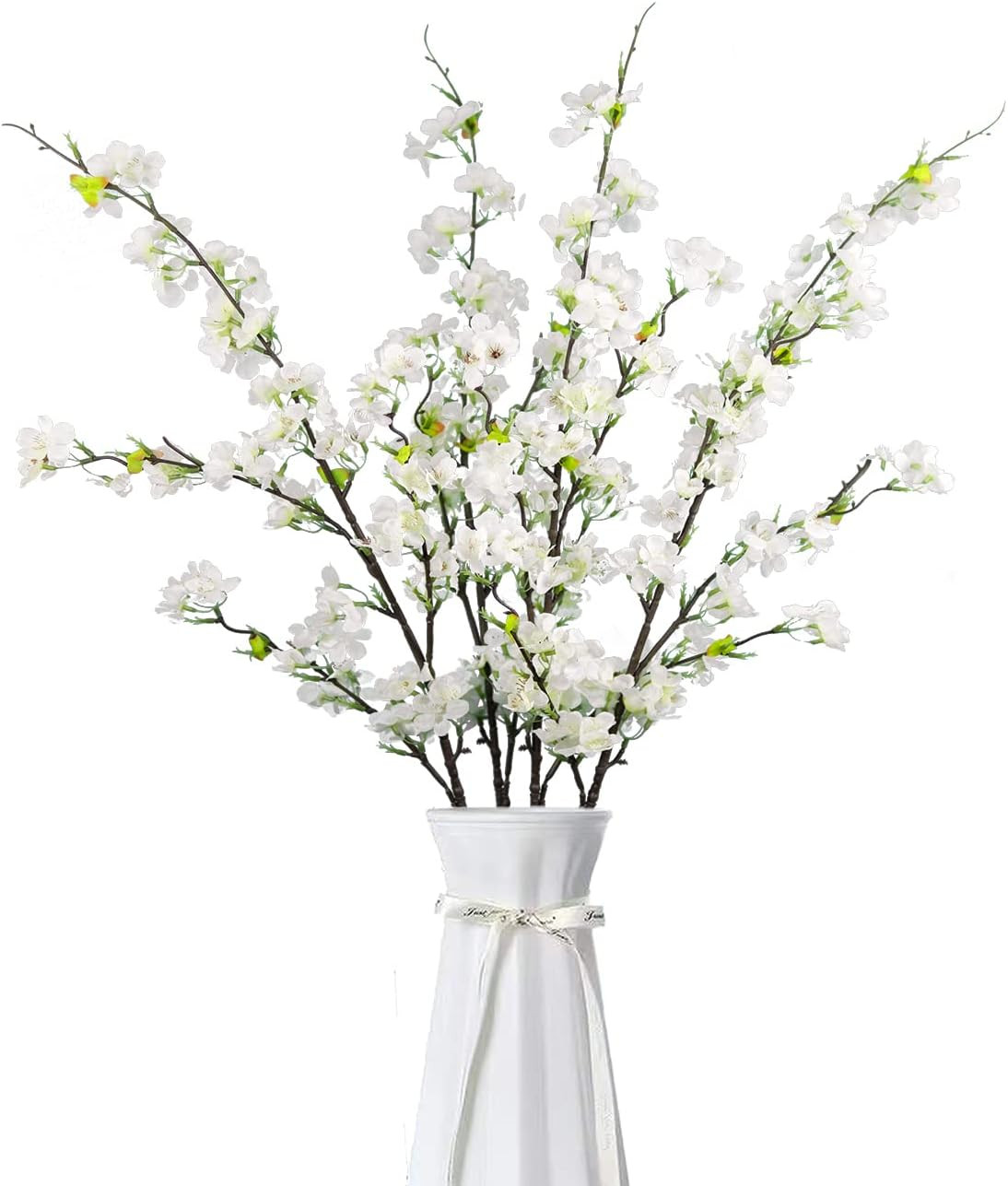 Kainonnan 4Pcs Artificial Cherry Blossom Flowers 43 Inch Long Stem Cherry Blossom Decor Fake Flow... | Amazon (US)