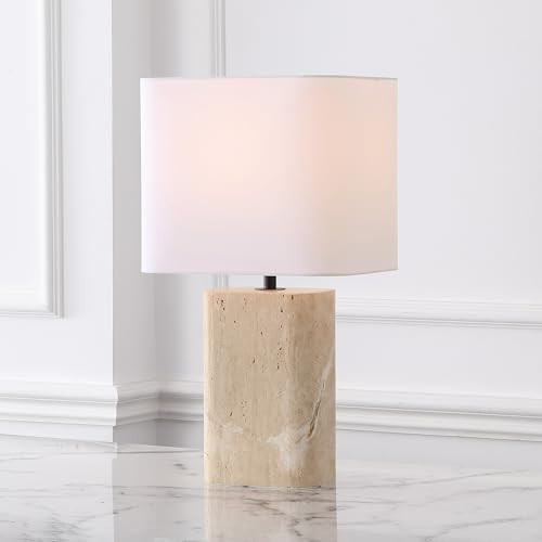 SAFAVIEH Couture Lighting Collection - Lisabryna Travertine Table Lamp with White Shade, 22" Mode... | Amazon (US)