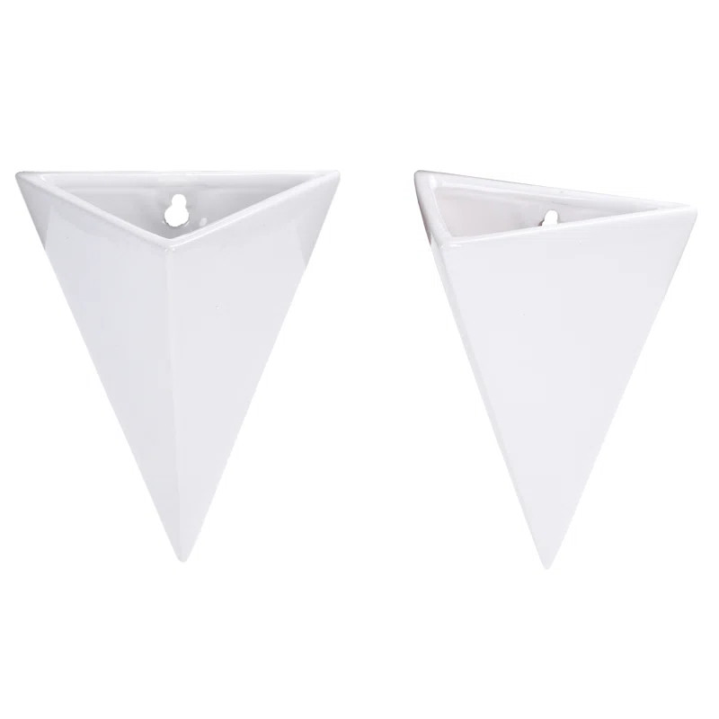 2 Piece Pyramid Sconce-Style Planter Vases (Set of 2) | Wayfair North America