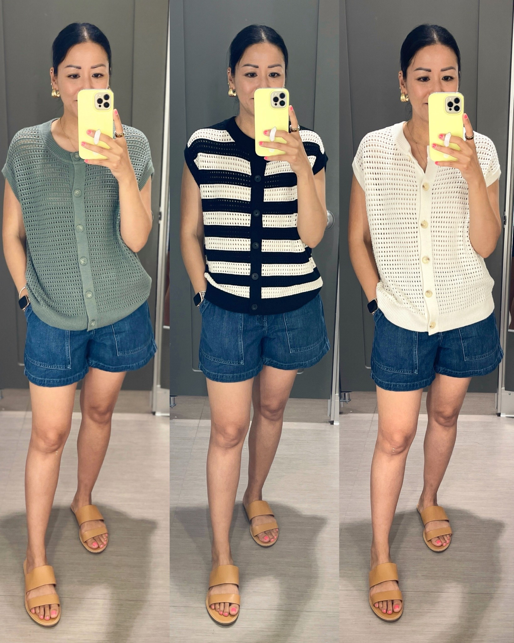 Size XS toos (run roomy)
Size small shorts
Sandals (old) are true to size


#LTKSeasonal #LTKFindsUnder50 #LTKOver40