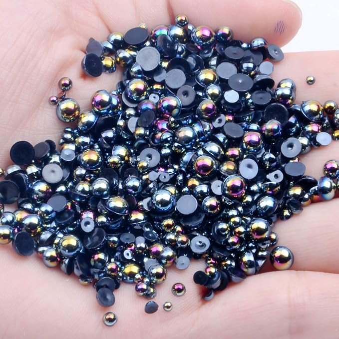 Mixed Size 2/3/4/5/6mm 1000Pcs Imitation Pearls Bead Half Round Flatback Pearl Rhinestones Beads ... | Amazon (US)