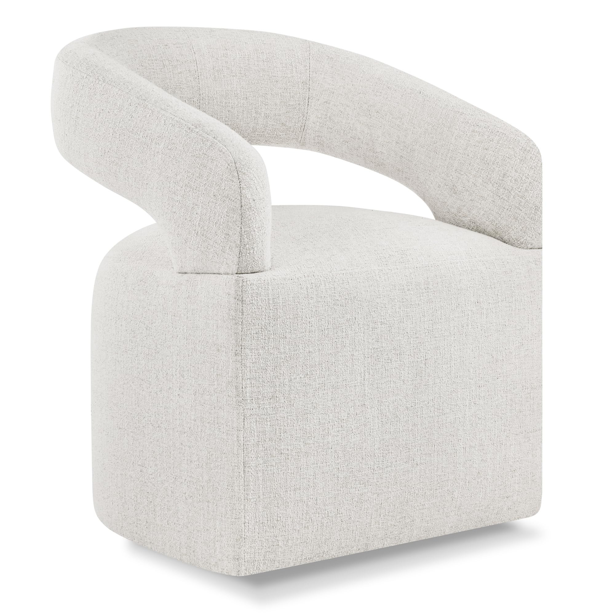 Upholstered Dining Chairs with Casters Modern Barrel Side Armchair with Rollers for Diningroom Be... | Amazon (US)