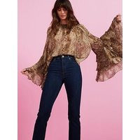 Mango Snake Print Ruffle Blouse - Brown/ Animal Print | Very (UK)