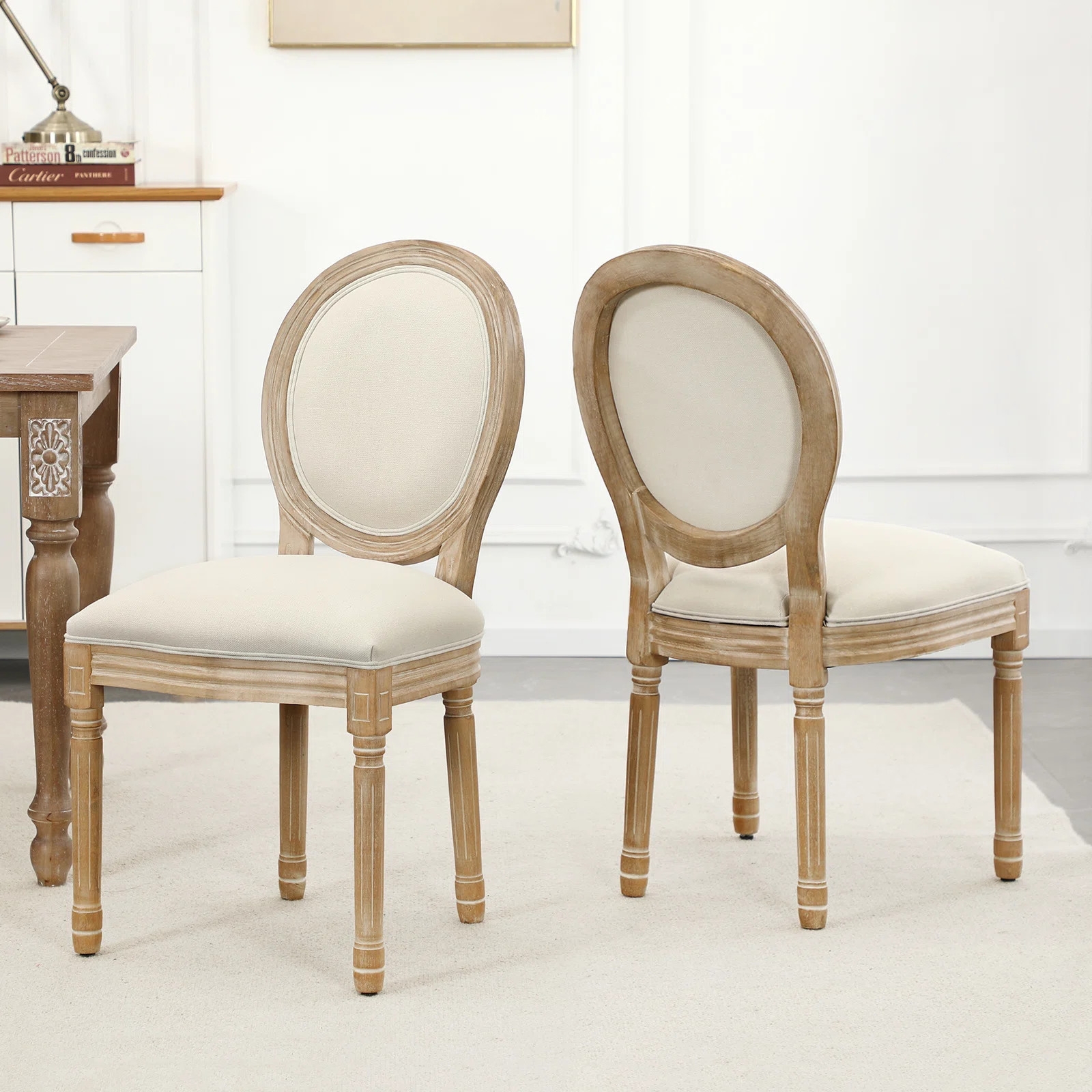 Amando 20" H Upholstered Side Chair King Louis Back Solid Wood Dining Chairs (Set of 2)ByOphelia ... | Wayfair North America