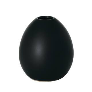 SULLIVANS 7.5 in. Modern Matte Black Oval Vase, Ceramic CM3188 - The Home Depot | The Home Depot