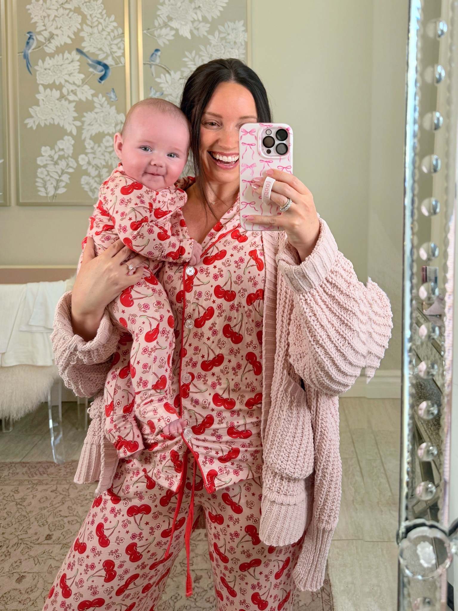 Matching mommy and me pajamas! Wearing size small women’s. Normally wear XS but sized up for a less fitted fit. 

#LTKPetite #LTKBaby #LTKBump