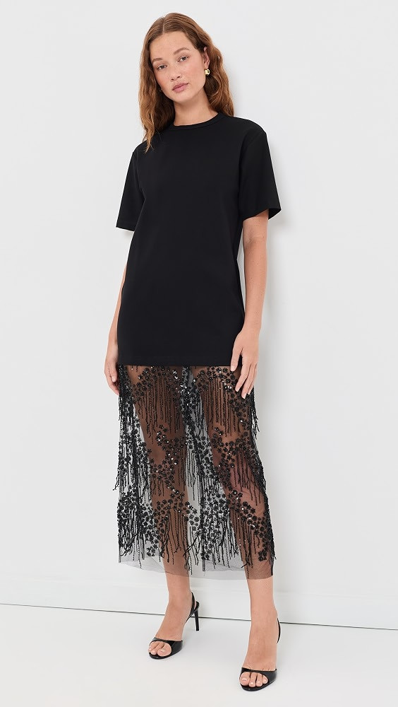 endless rose Mix Rhinestone Lace T-Shirt Midi Dress | Shopbop | Shopbop