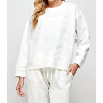 Women's Textured Sweatshirt Top - SEE AND BE SEEN 1X | Target