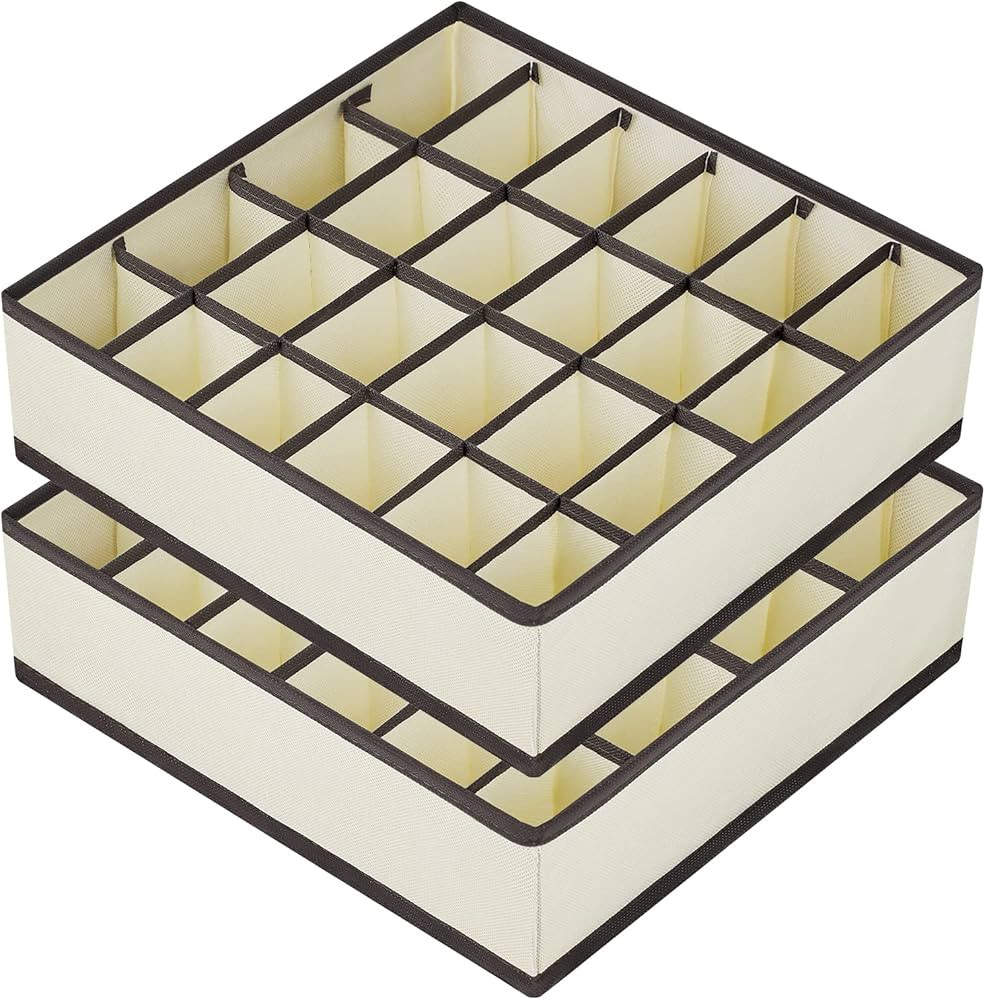 Joyoldelf Drawer Organizer Divider 2 Packs Organizer, 24 Cell Collapsible Closet Cabinet Organize... | Amazon (US)