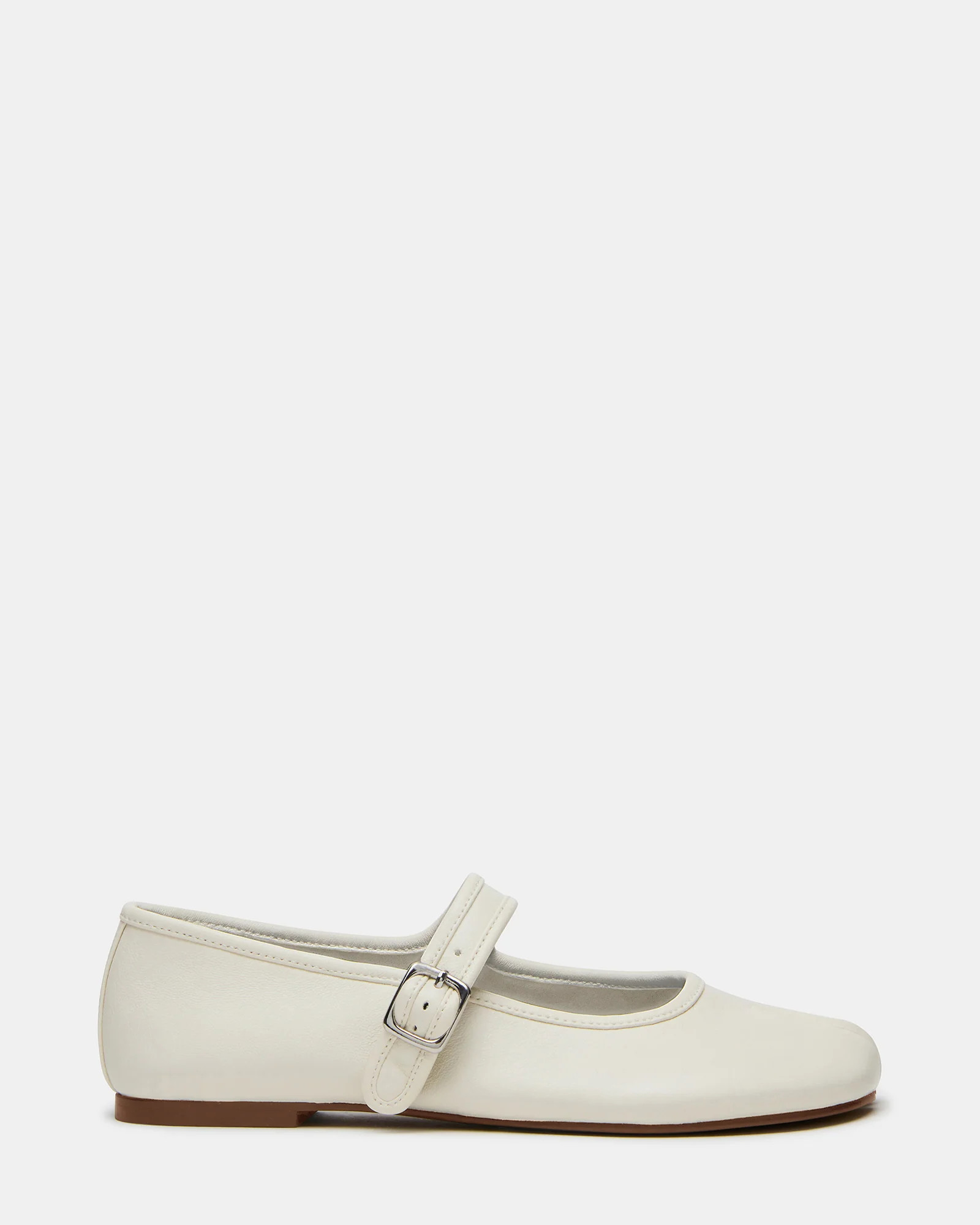 CALARA White Leather Tabi Mary Jane Split Toe Ballet Women's Flat | Steve Madden (US)