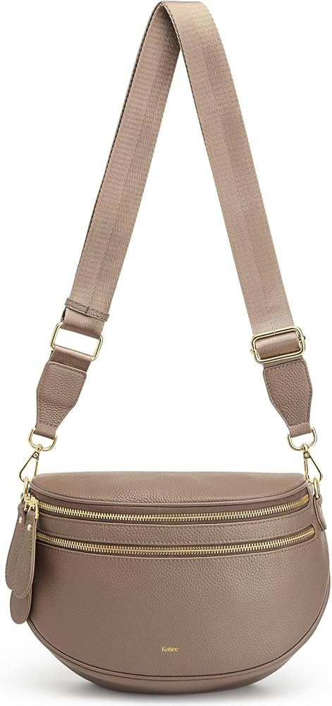 Kattee Crossbody Bag Bum Bags for Women, Leather Fanny Packs Belt Bag, Spacious Sling Purses for ... | Amazon (US)