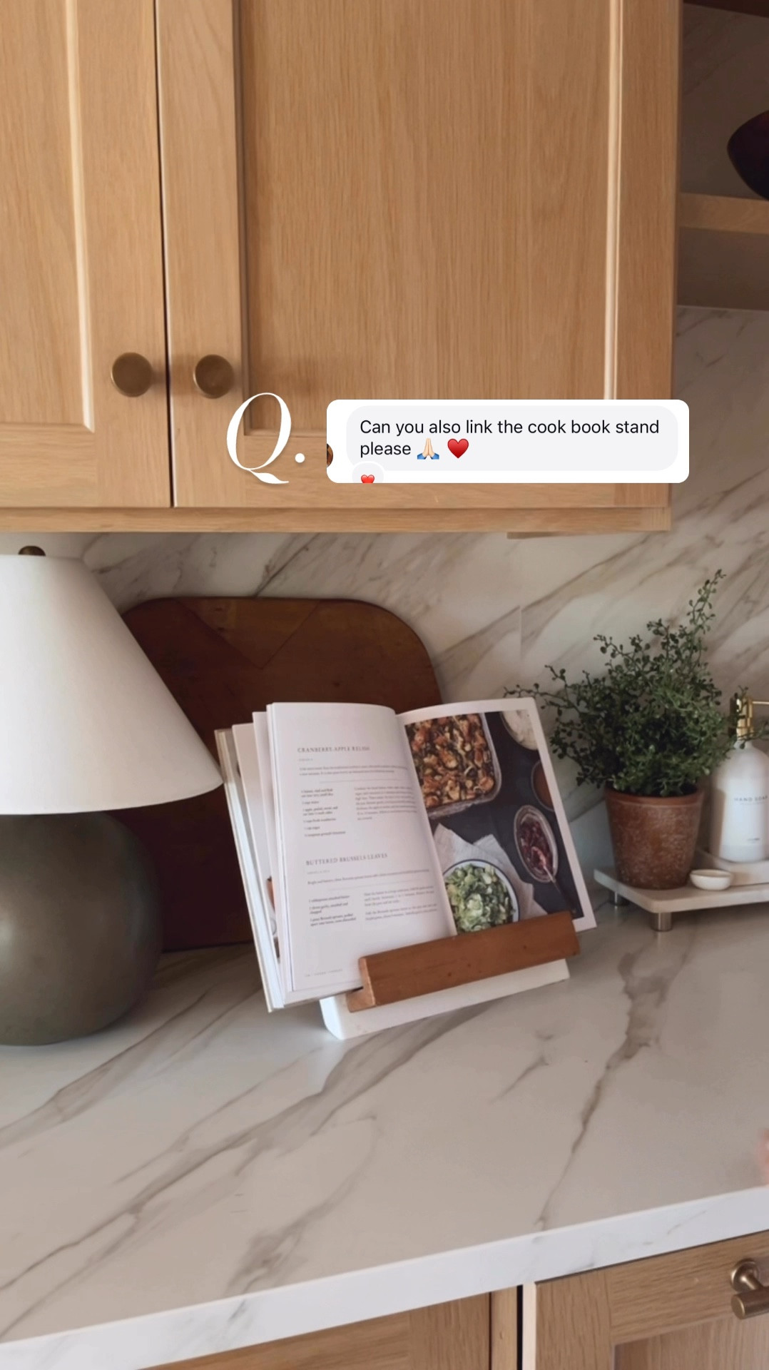 Cookbook stand and pantry decor 