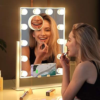 Misavanity Large Hollywood Vanity Makeup Mirror with Wireless Charger, Lighted Makeup Mirror with... | Amazon (US)
