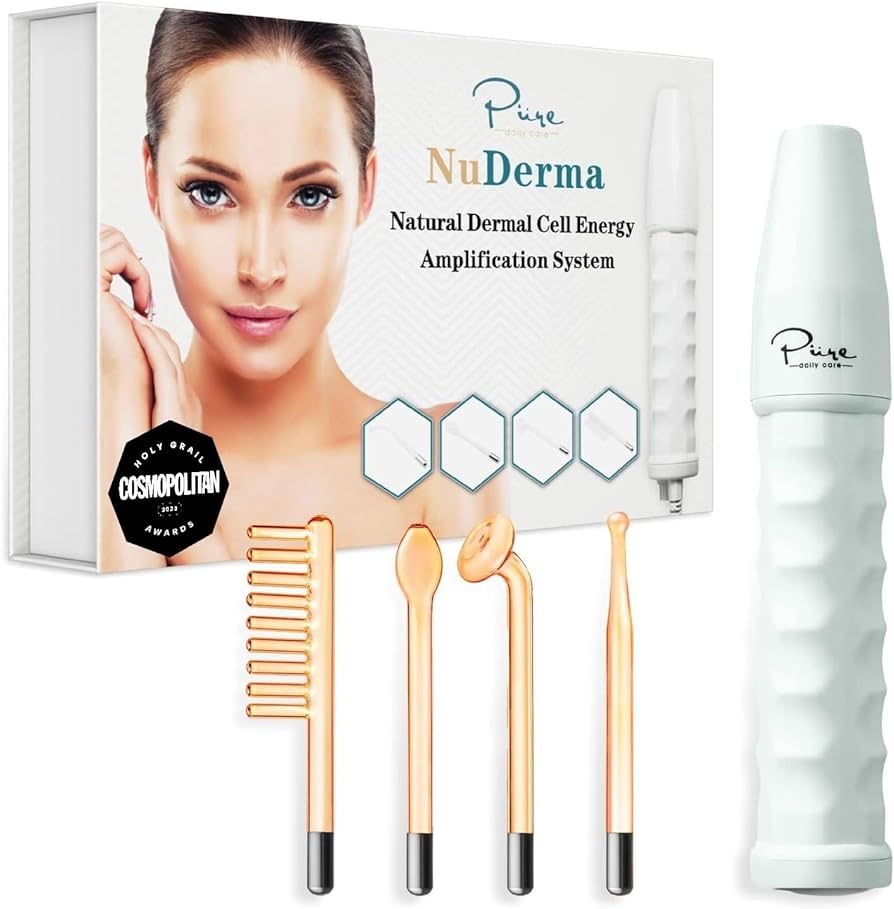 NuDerma Portable Handheld Skin Therapy Wand Machine w/Neon – Anti-Aging - Skin Tightening - Wri... | Amazon (US)