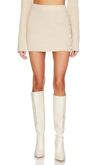 Lilit Mini Skirt in Latte | Revolve Clothing (Global)