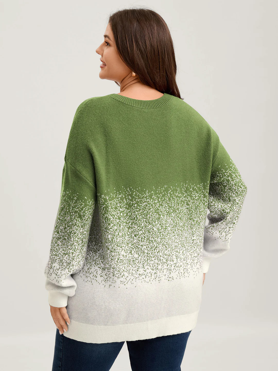 Jacquard Color Blend Ribbed Hem Pullover | Bloomchic