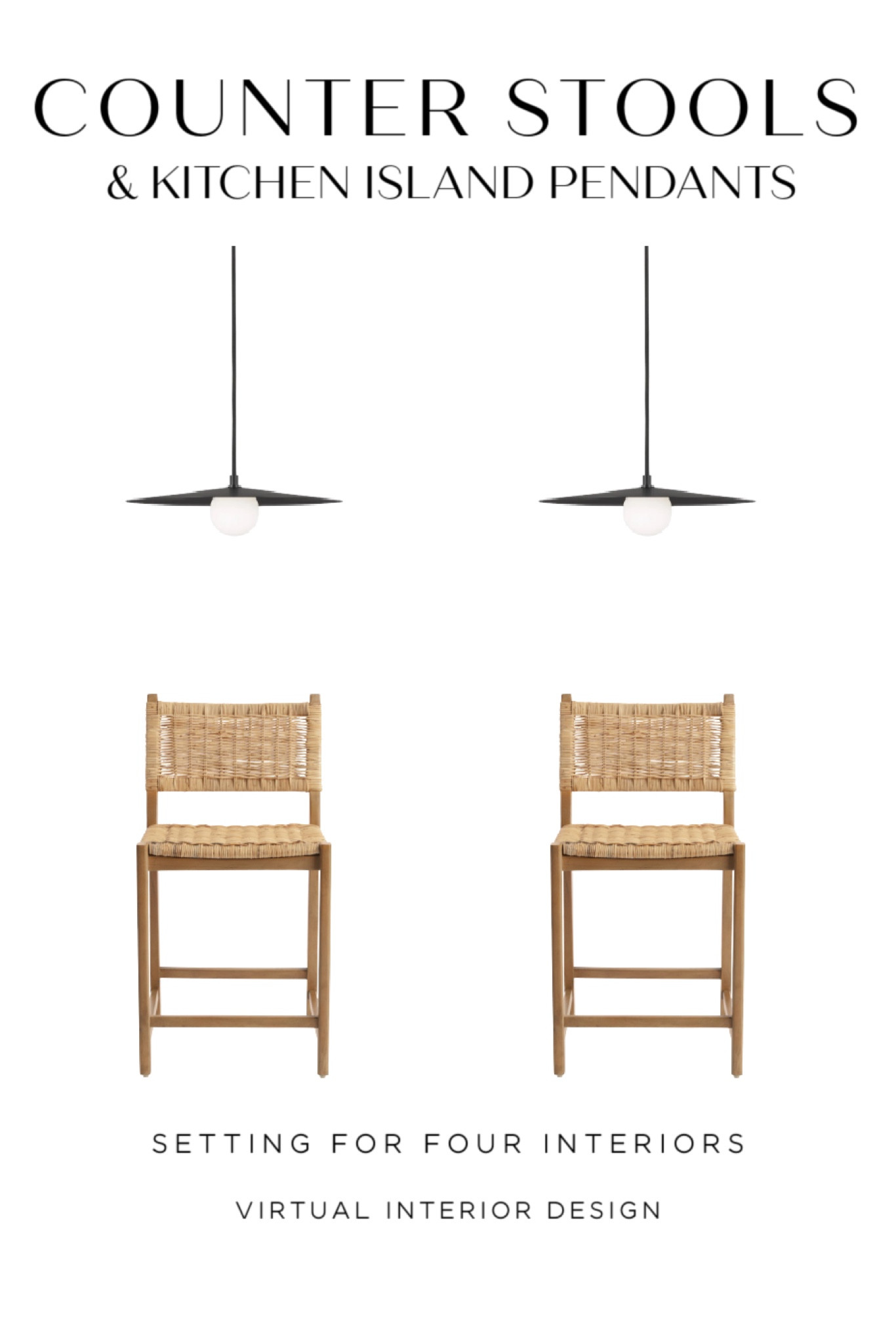 Woven kitchen counter stools and pendants that pair beautifully together! These stools are such a great price! These kitchen island pendants are 20% off and FREE shipping! Independence Day weekend sale. 

Organic modern, modern, Rattan, black, furniture, budget friendly 

Virtual Interior Design Services
Setting For Four Interiors

#LTKFind #LTKsalealert #LTKhome