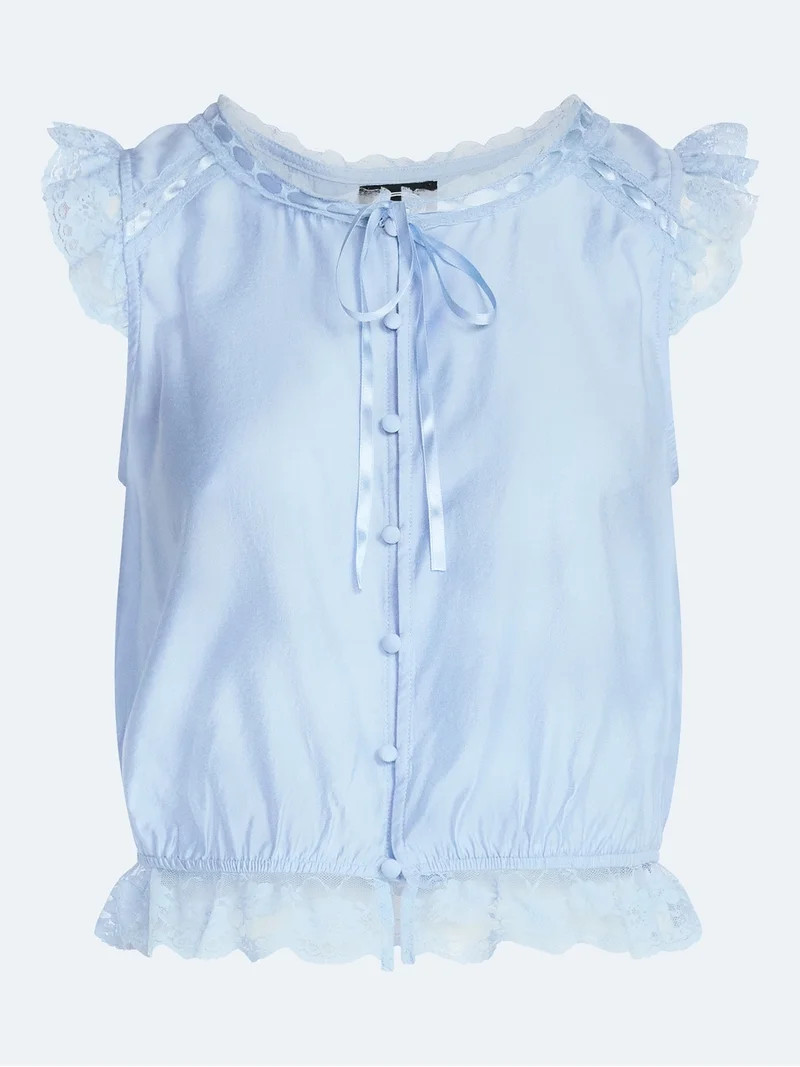 Scoop Women’s Day Lace Trim Top, Sizes XS-XXL | Walmart (US)