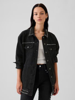 Studded Oversized Icon Denim Jacket | Gap (US)