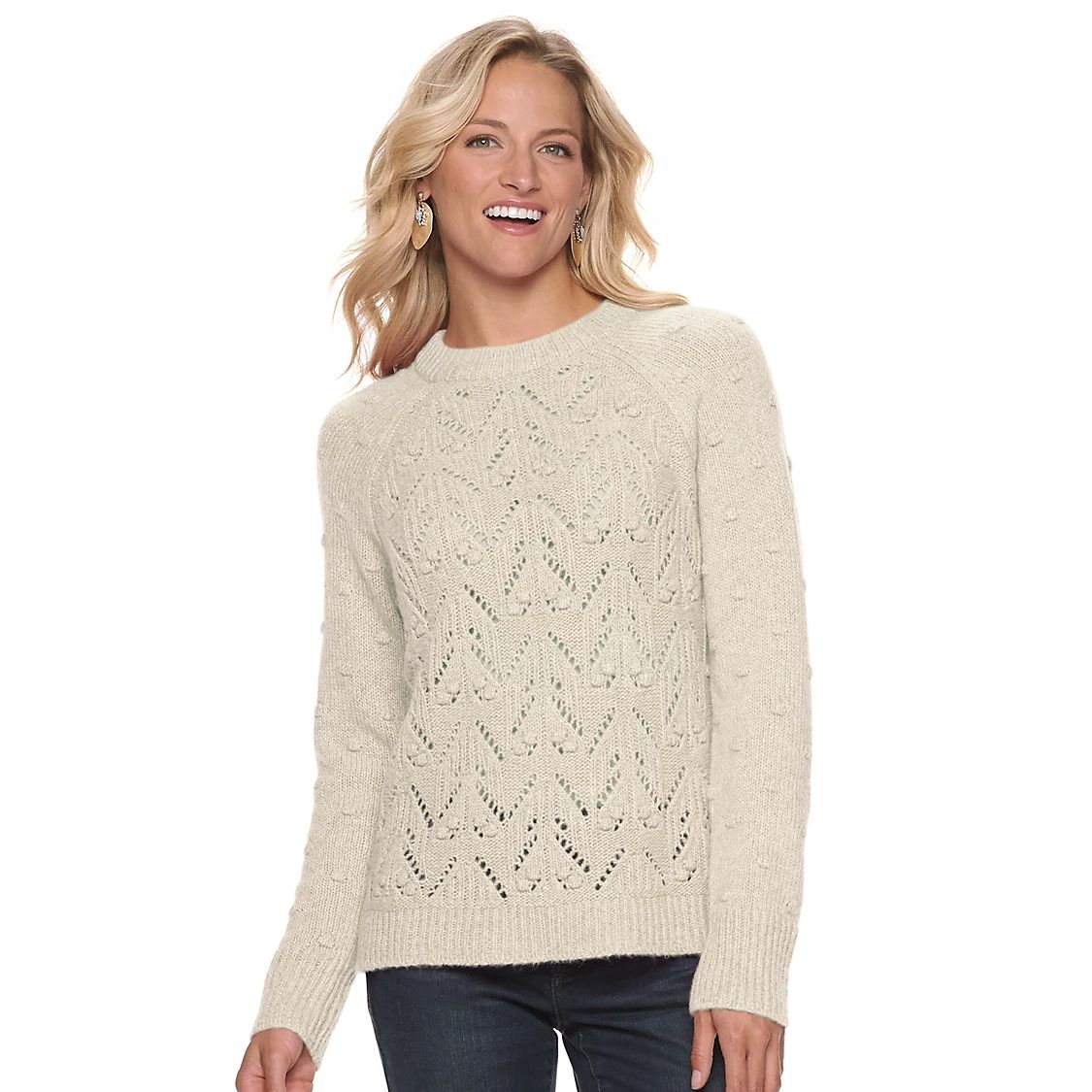 Women's SONOMA Goods for Life™ Mixed-Stitch Crewneck Sweater | Kohl's