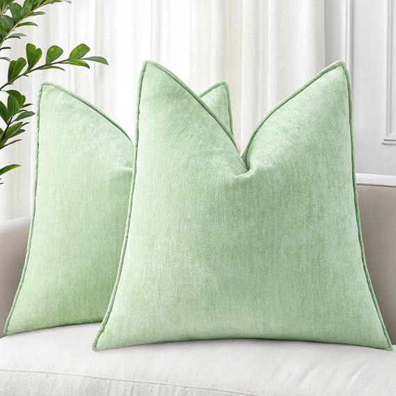 decorUhome Spring Couch Euro Sham Throw Pillow Covers 22x22 Set of 2, Decorative Soft Velvet Neut... | Amazon (US)