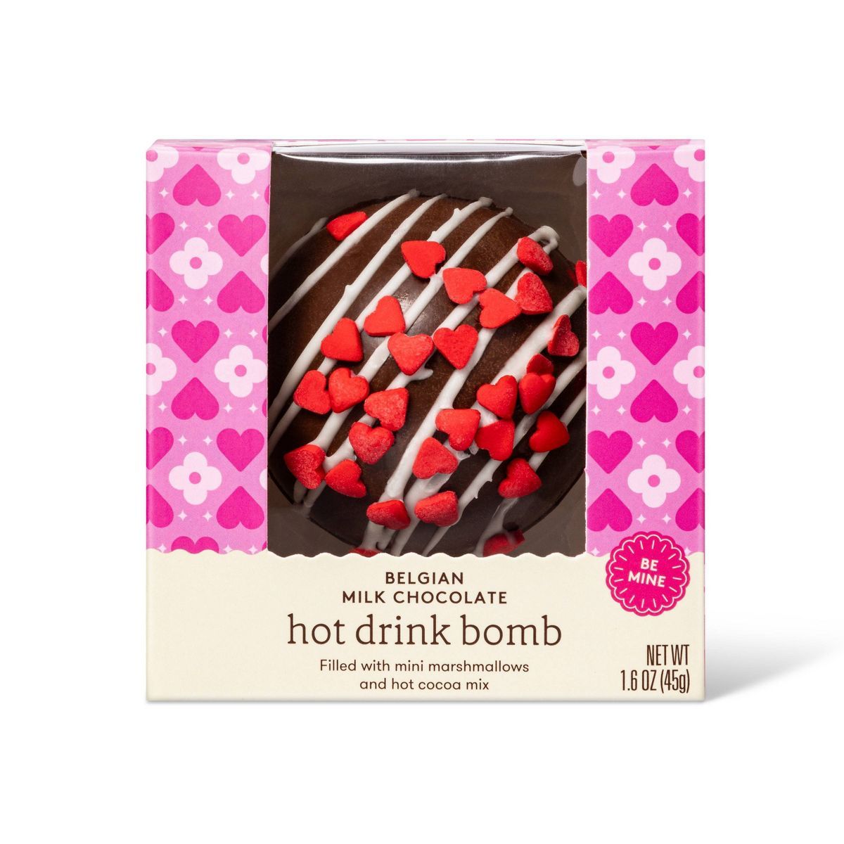 Valentine's Gourmet Belgian Milk Chocolate Cocoa Bomb with Heart Quins - 1.6oz - Favorite Day™ | Target