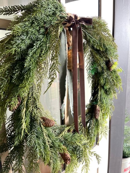 My exact wreath isn’t available— it was from terrain but I found a smaller version that’s almost identical!!! 