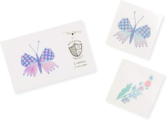 Daydream Society Flutter Butterfly Fairy Garden Temporary Tattoos, Pack of 2 | Amazon (US)