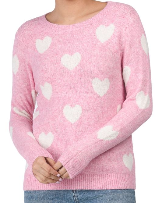 All Over Heart Crew Neck Sweater | Women | Marshalls | Marshalls