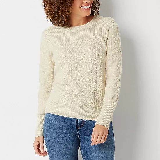 St. John's Bay Tall Womens Crew Neck Long Sleeve Pullover Sweater | JCPenney