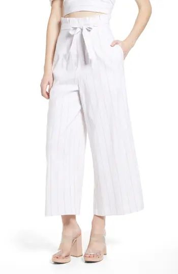 Women's Leith High Waist Crop Wide Leg Pants, Size X-Small - Ivory | Nordstrom