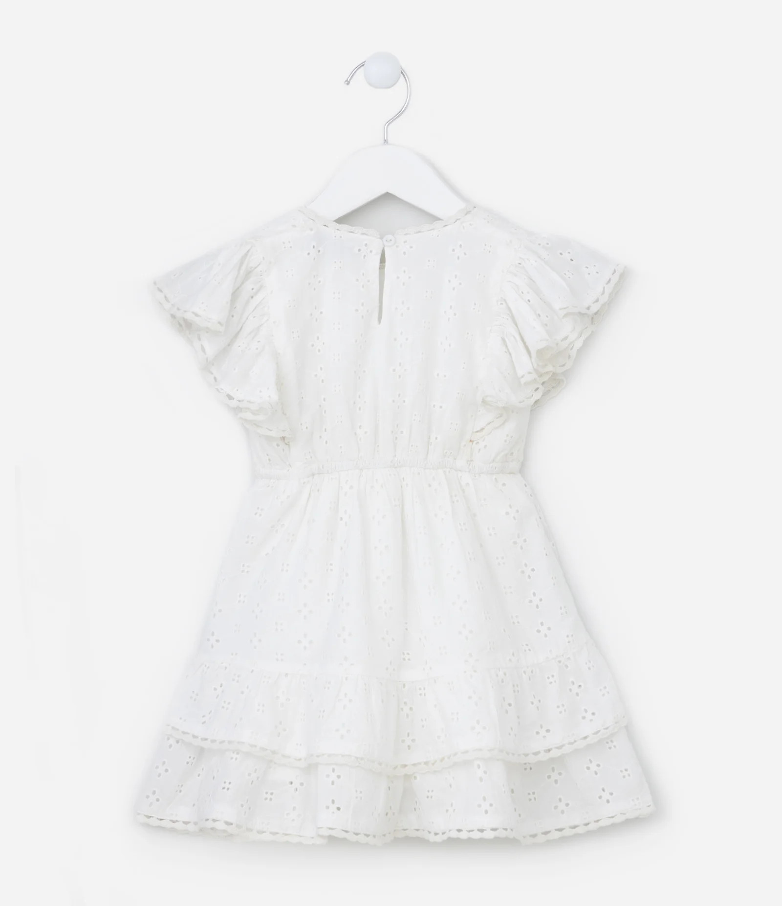Vestido Infantil em Laise com Babados - Tam 1 a 5 Anos Branco Neve - Lojas Renner | Renner (BR)