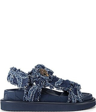 Kurt Geiger London Orson Denim Logo Slingback Sandals - 6.5 | Dillard's