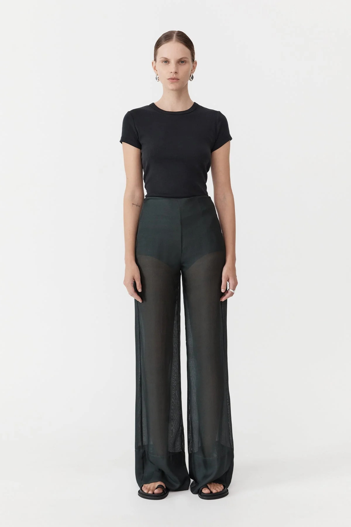 Sheer Silk Gauze Pants - Soot | St. Agni (US, UK, EU)